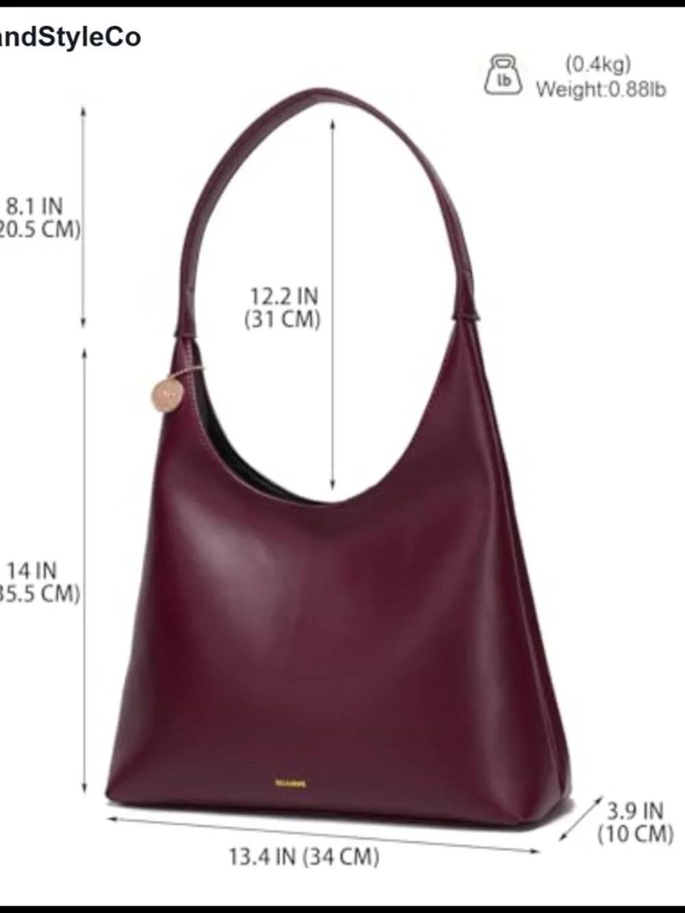 Slouchy Vegan Leather Hobo Shoulder Bag Large Tote Purse